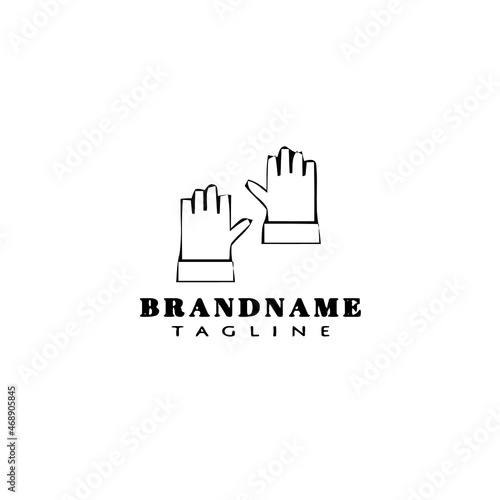 two hand logo cartoon icon design template black isolated vector