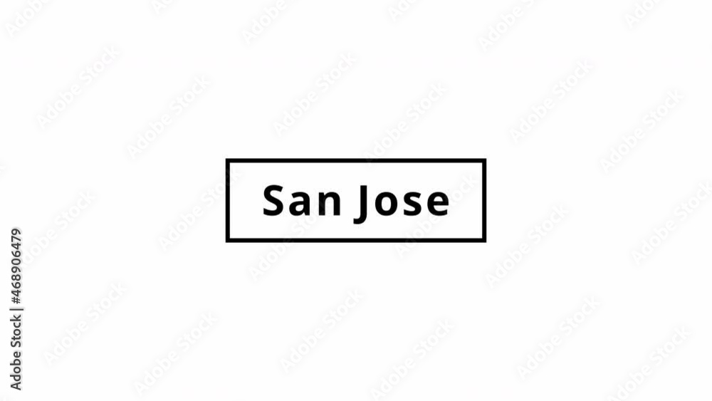 Transition of city of San Jose, black on a white background. Animation in 4k Transition of city of San Jose, black on a white background. Animation in 4k