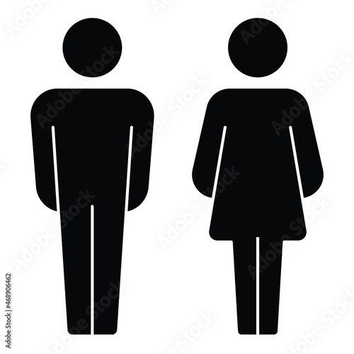 toilet or restroom sign, washroom symbol, wc icon, man and woman vector
