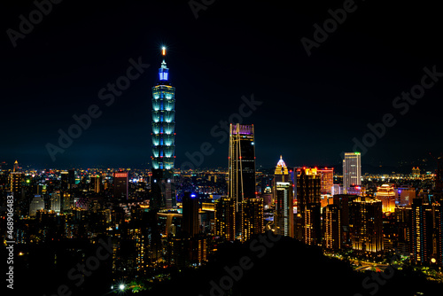 Taipei city skyline at night.