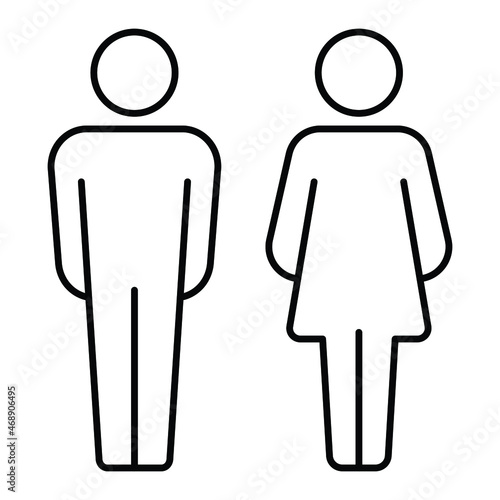 toilet or restroom sign, washroom symbol, wc icon, man and woman vector