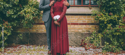 Photography young bride and groom from India happy together