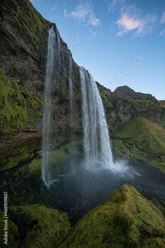 Seljalandsfoss waterfall at dawn, Iceland