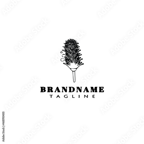 feather duster logo icon design template vector illustration