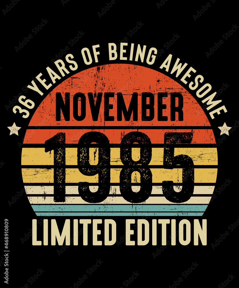 Fototapeta premium November 1985 - 36th Birthday Gifts