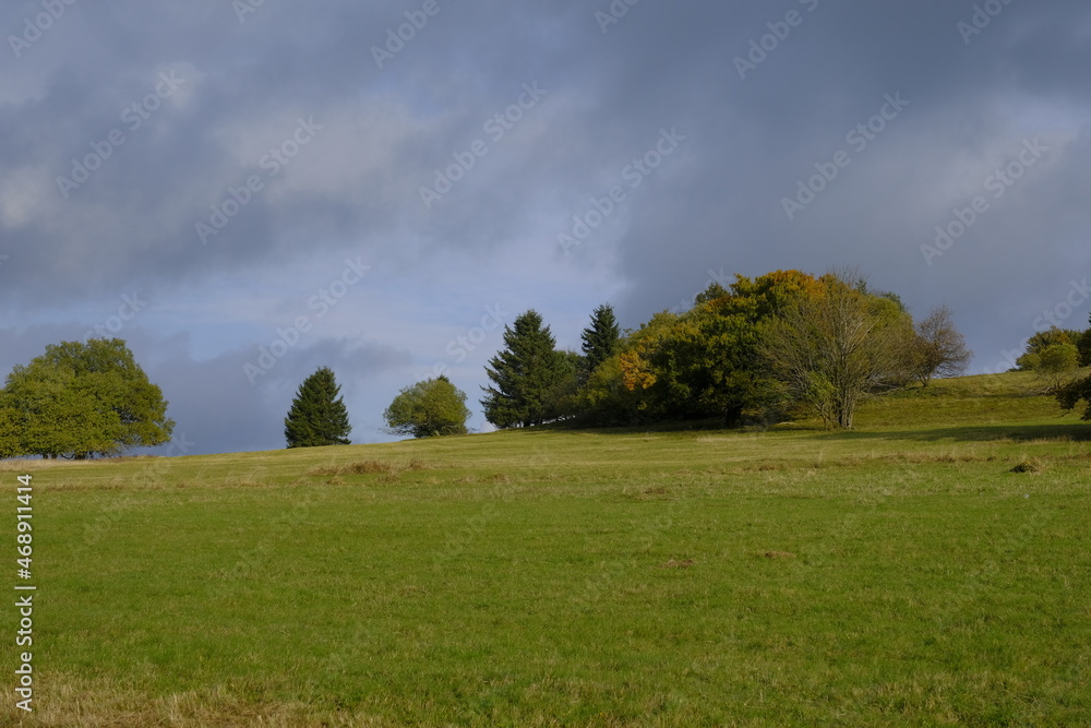 Das Naturschutzgebiet Lange Rhön in der Kernzone des Biosphärenreservat Rhön, Bayerischen Rhön, Landkreis Rhön-Grabfeld, Unterfranken, Bayern, Deutschland .