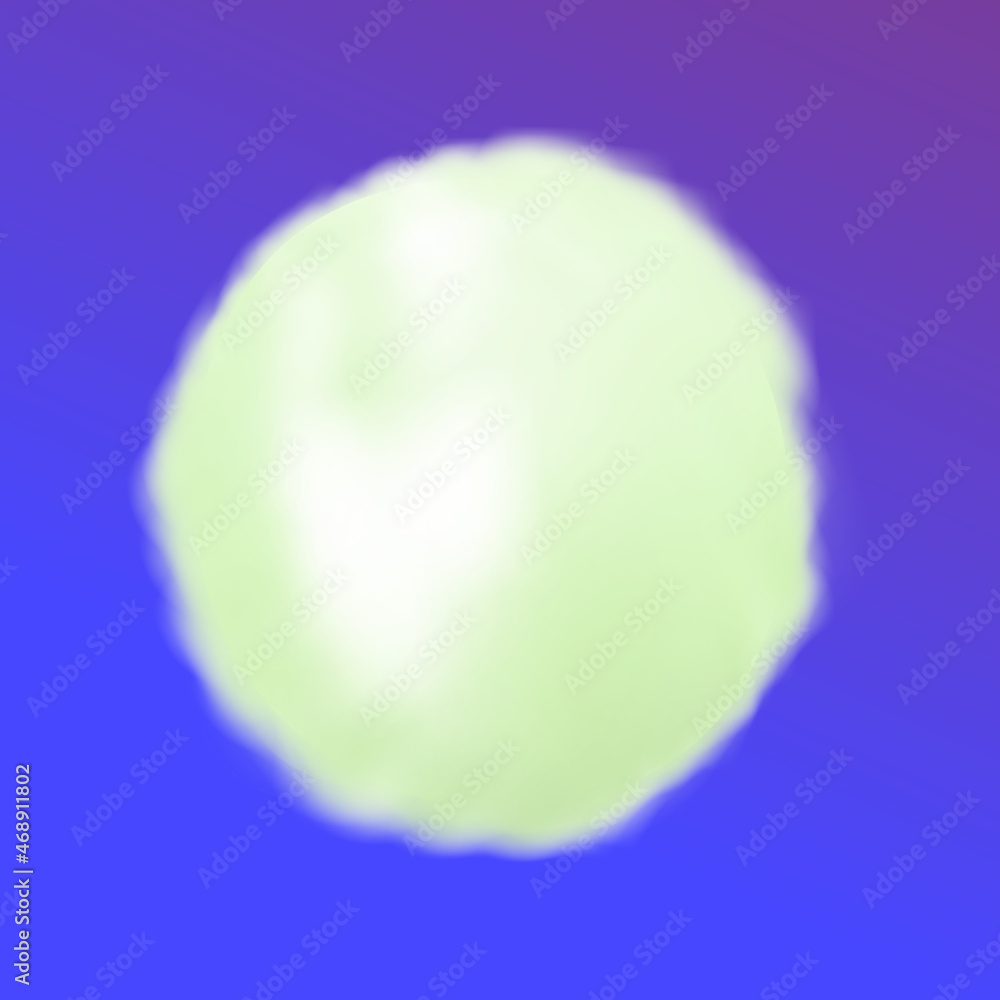 Cotton ball pom or round snowball isolated on purple background. Vector pastel green round fluffy cloud. Cotton ball pom or round snowball isolated on purple background. Vector pastel green round fluffy cloud.