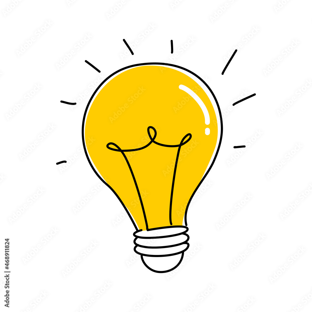 Light Bulb Cartoon Doodle Style. Sketchy idea Concept. Outline Simple Artwork with Editable Stroke. Light Bulb Cartoon Doodle Style. Sketchy idea Concept. Outline Simple Artwork with Editable Stroke.