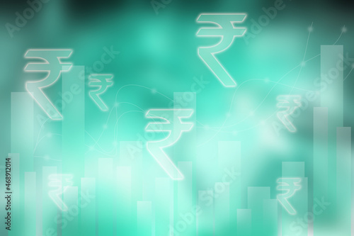 2d illustration rupee indian money rupay business background 