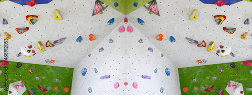 boulder climbing wall in boulder climbing hall - climbing background banner panorama