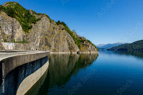 The barajul vidraru hydroelectric dam in the carpathian of Romania photo