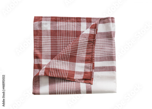 Vintage stripped cotton Handkerchief for men isolated on white background.	
