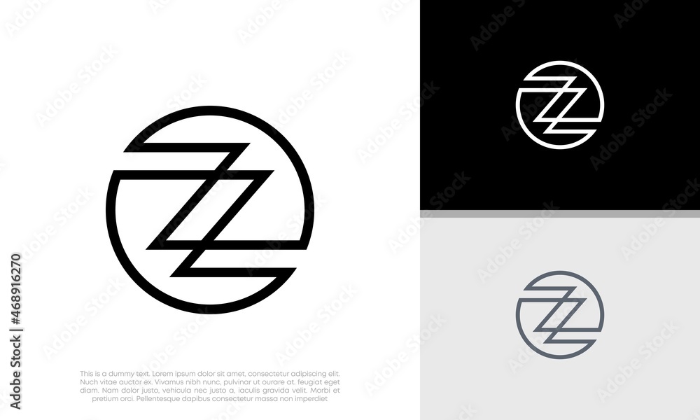 Initial Z logo design. Innovative high tech logo template. 