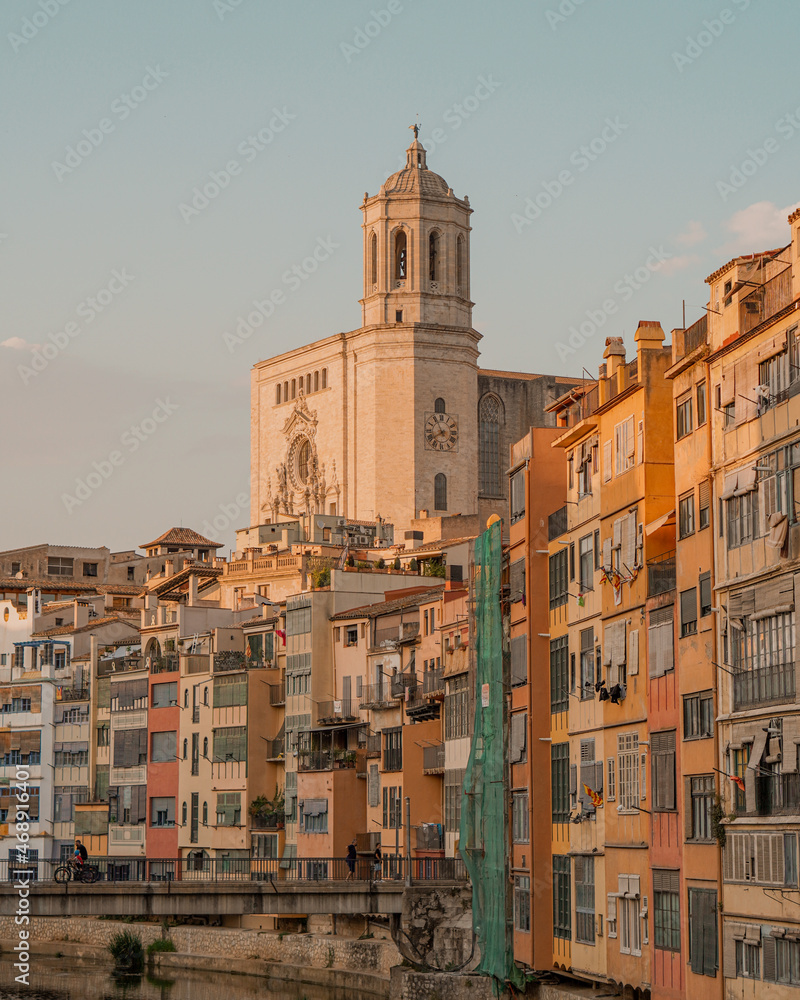 view of the town of the city Girona Spain