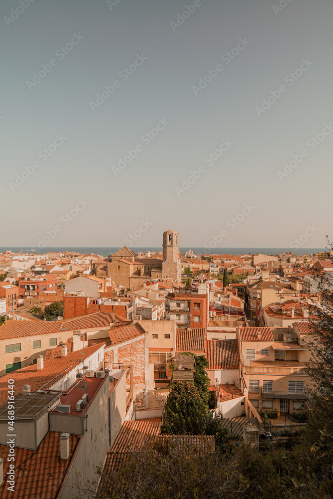 View of the town Malgrat de Mar Catalonia Spain