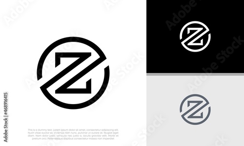 Initial Z logo design. Innovative high tech logo template. 