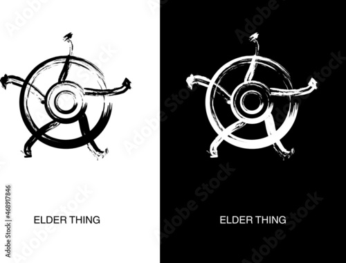 Poster of Elder Thing City-Boulder Eons Old. A fictional alien specie. Lovecraftian Bestiary. Lesser Independent race in the Cthulhu Mythos.