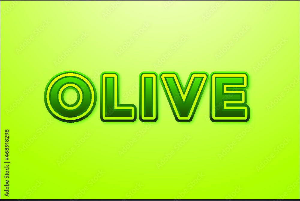 Olive 3D Editable Text Effect Design Olive 3D Editable Text Effect Design