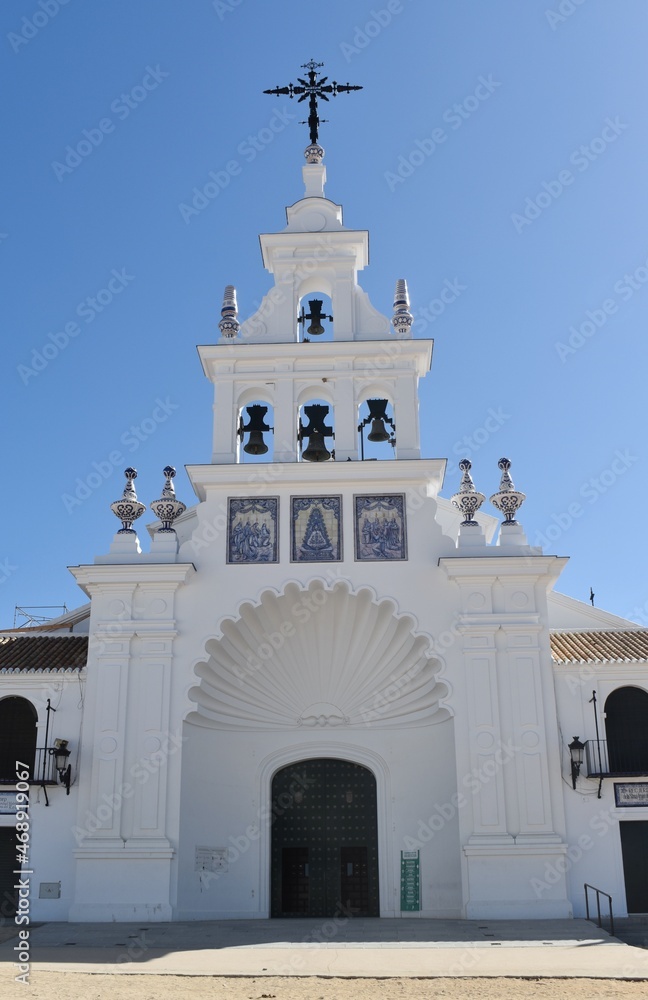 
Facade of the church of the Virgen del Rocío, in the town of Rocío, Huelva