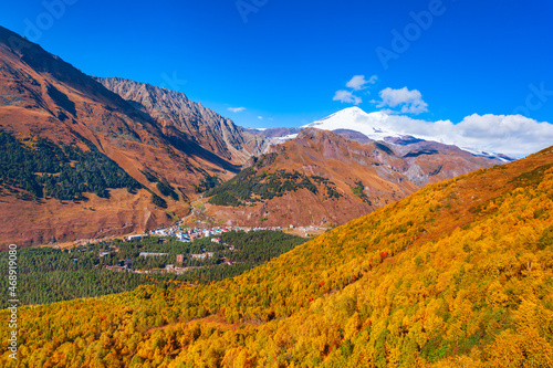 Terskol village aerial view, Elbrus region