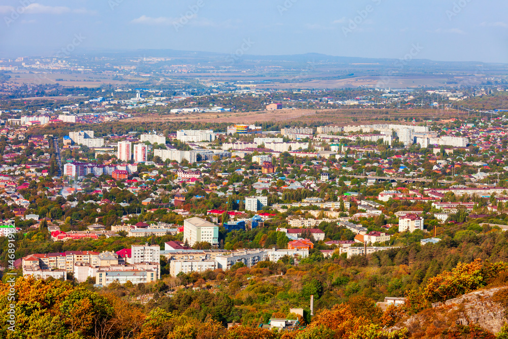 Pyatigorsk city aerial panoramic view