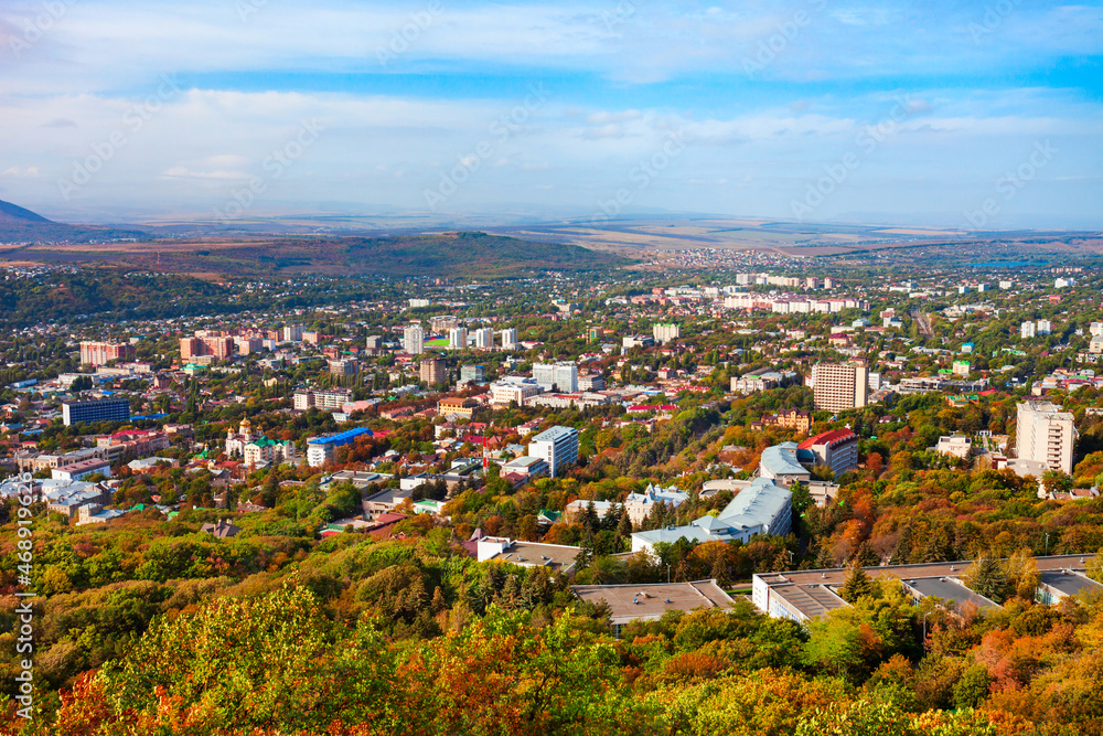 Fototapeta premium Pyatigorsk city aerial panoramic view
