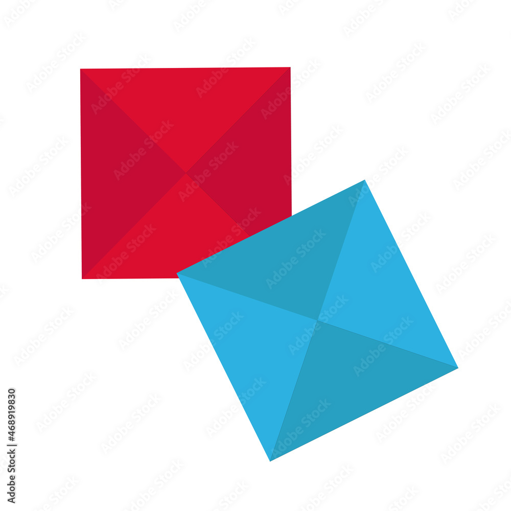 Circle, red and blue card. The squid game. illustration Circle, red and blue card. The squid game. illustration