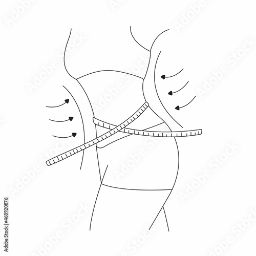 illustration outline weight loss. linear icon. waist, waistline
