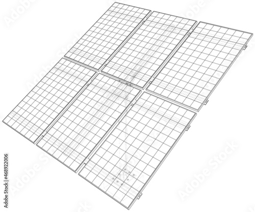 Solar Panel Concept. Vector rendering of 3d