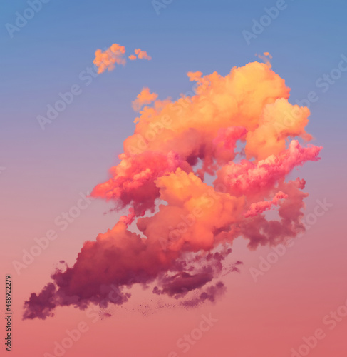 Amazing cloudy explosion of red and orange powder