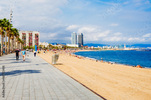 Canvas Print Playa Barceloneta city beach, Barcelona
