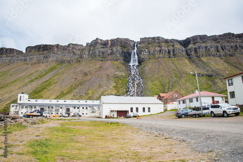 The old herring factory village of Djúpavík in Strandir in Iceland