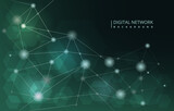 Green Hexagon Digital Network Connection Internet Technology Background