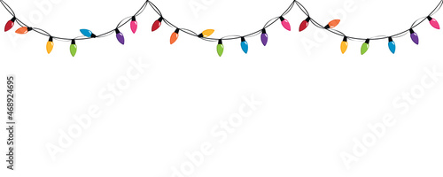 colorful fairy lights for christmas birthday and party isolated on white background