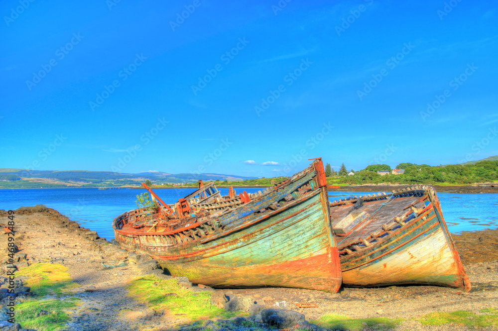 Old rusty boat on the island of Mull Old rusty boat on the island of Mull