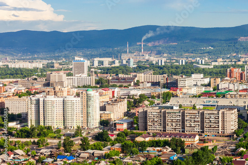 Krasnoyarsk aerial panoramic view