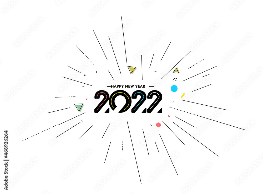 Happy New Year 2022 Text Typography Design Patter, Vector illustration. Happy New Year 2022 Text Typography Design Patter, Vector illustration.