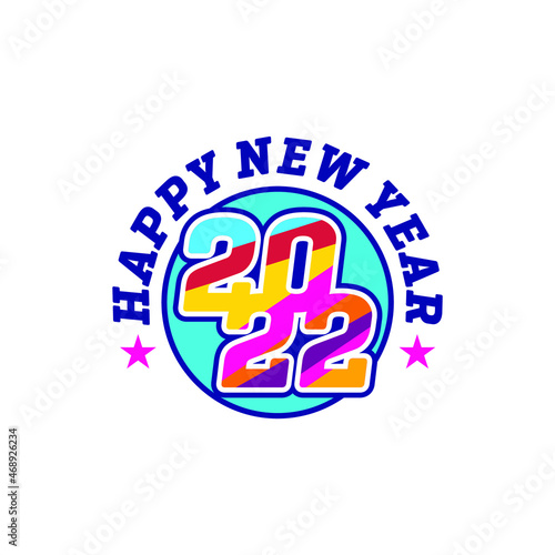 New Year 2022, Happy New Year 2022, Typography 2022 colorful Text. Happy New Year 2022 Typography.