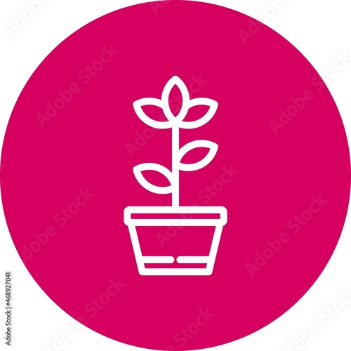  Flowerpot Line Circle Vector Icon Design