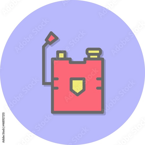  Fumigate Line Filled Circle Vector Icon Design
