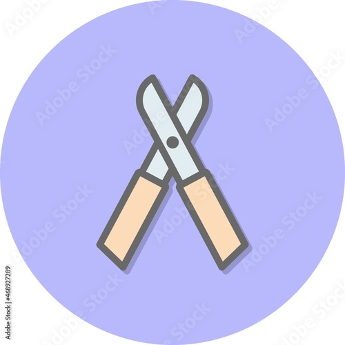Prune Line Filled Circle Vector Icon Design