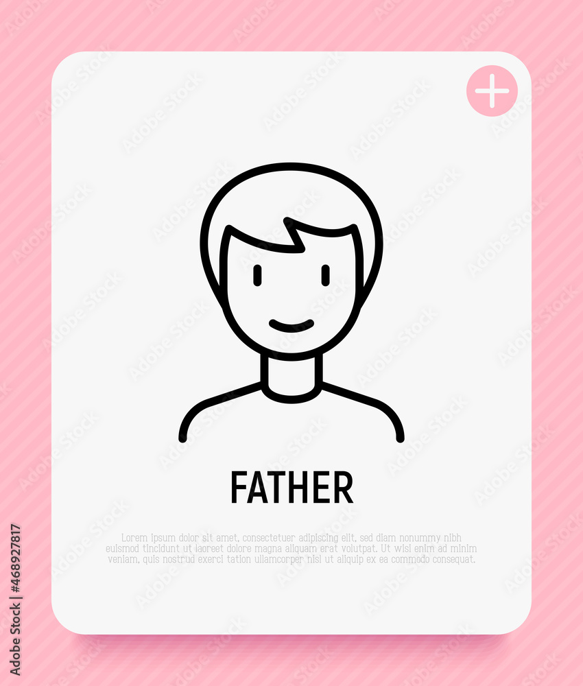 Smiling man thin line icon. Modern vector illustration of avatar. Smiling man thin line icon. Modern vector illustration of avatar.