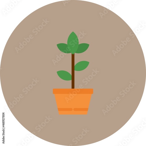 Flowerpot Flat Circle Vector Icon Design