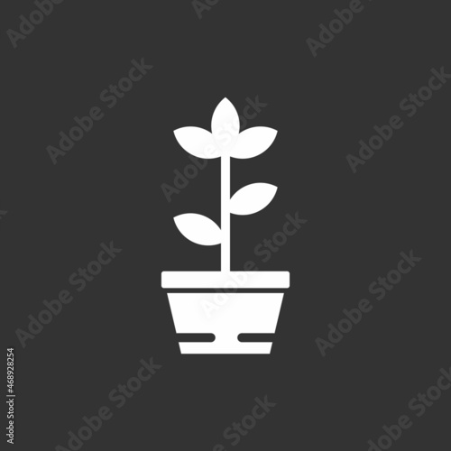  Flowerpot Glyph Inverted Vector Icon Design