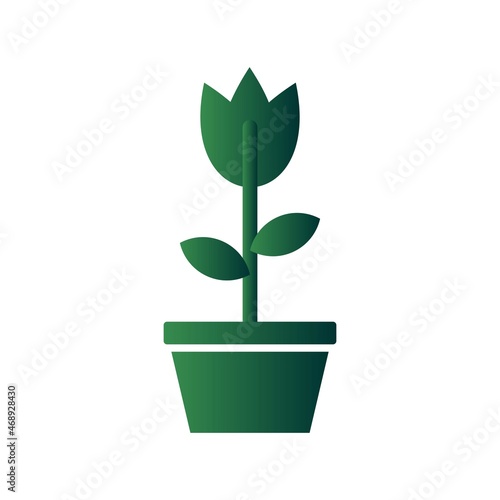 Flowerpot Glyph Gradient Vector Icon Design