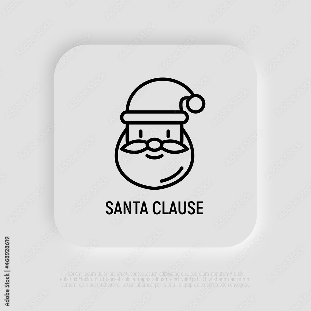 Funny Santa Claus thin line icon. Modern vector illustration, symbol of Christmas. Funny Santa Claus thin line icon. Modern vector illustration, symbol of Christmas.