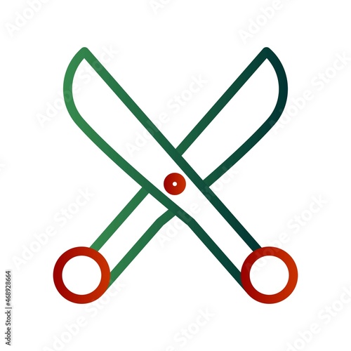 Scissor Line Gradient Vector Icon Design