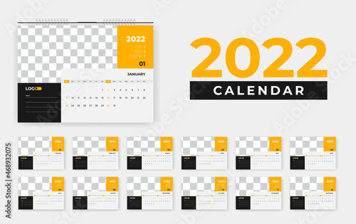professional 2022 desk calendar design, 2022 abstract desk calendar design template