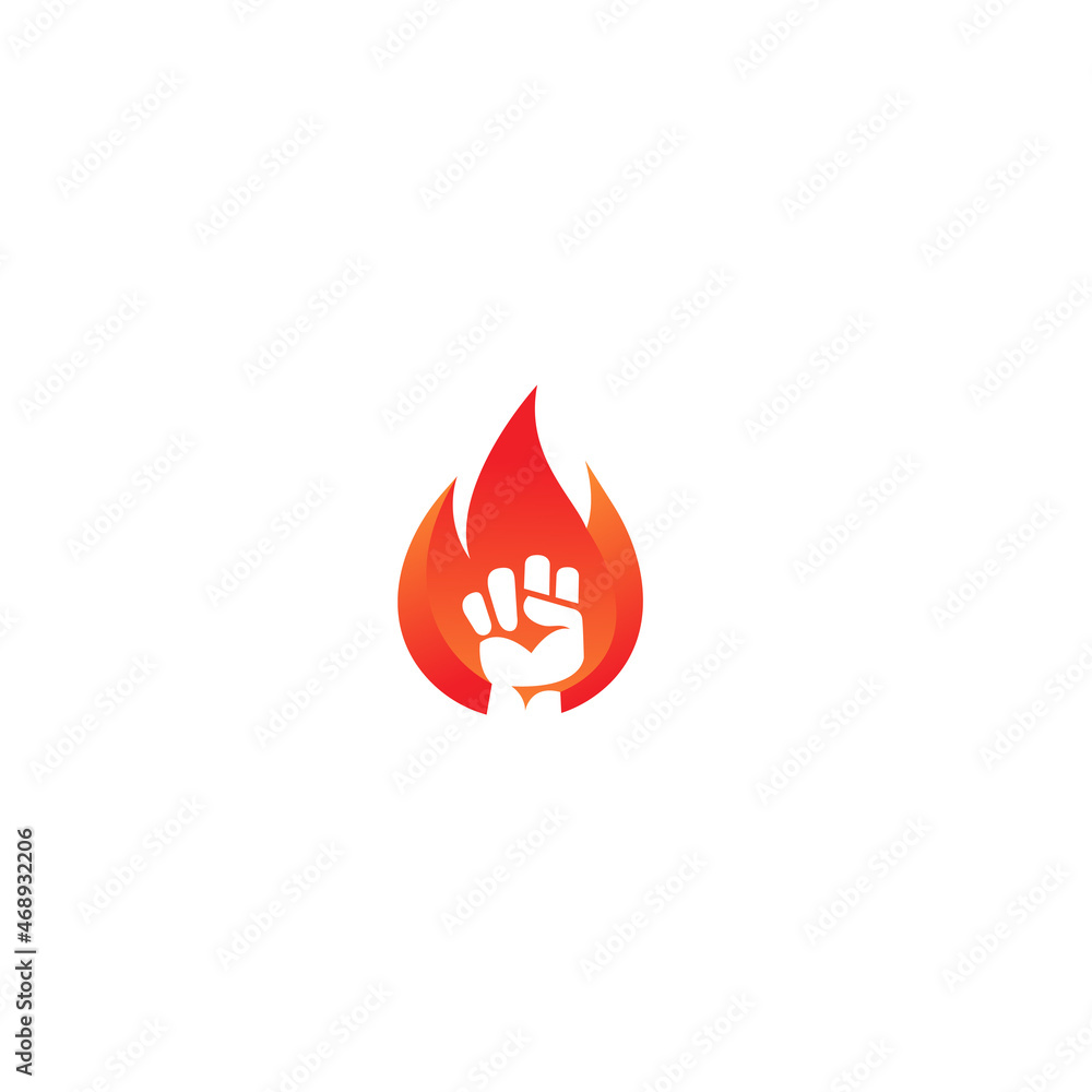 Illustration vector graphic template of fire hand logo Illustration vector graphic template of fire hand logo