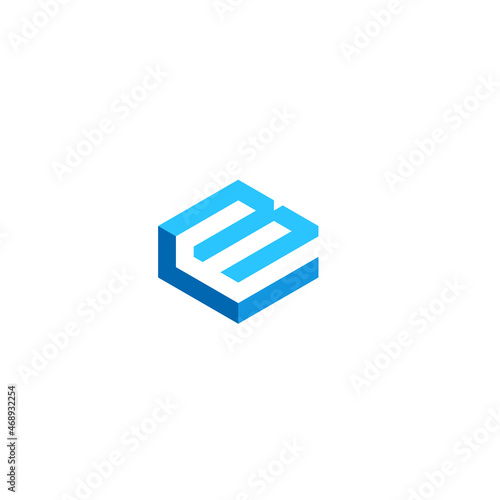 Illustration vector graphic template of letter M or E box logo